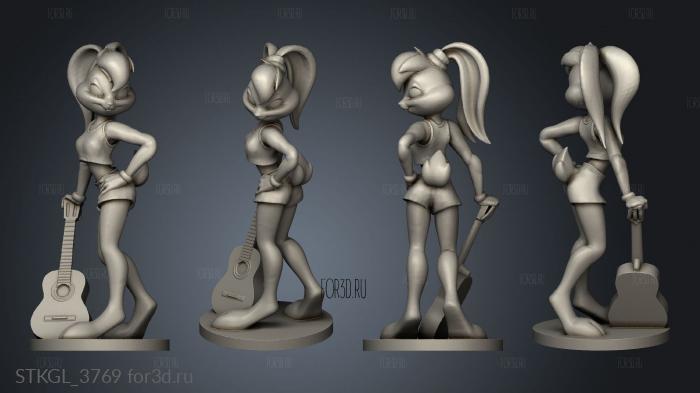 Lola Bunny Guitarra stl model for CNC