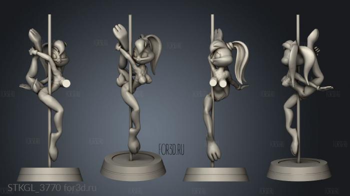 Lola Bunny Pole Dancing stl model for CNC