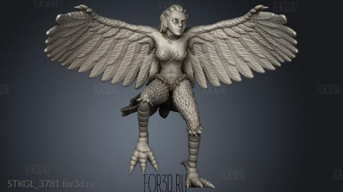 lost folders harpy stl model for CNC