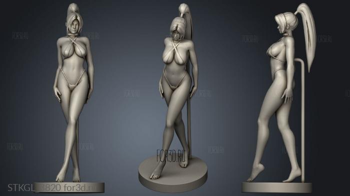 Mai im bikini Back hair stl model for CNC