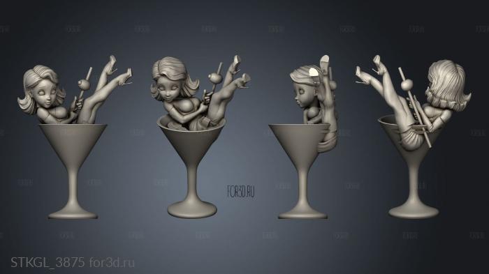 Martini girl stl model for CNC