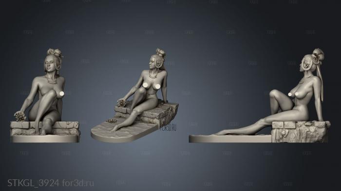 Mei Chinese Woman base stl model for CNC