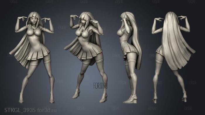 anime girl no base stl model for CNC