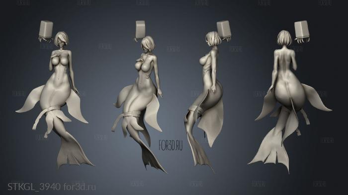 Mermaid from Nier Automata stl model for CNC