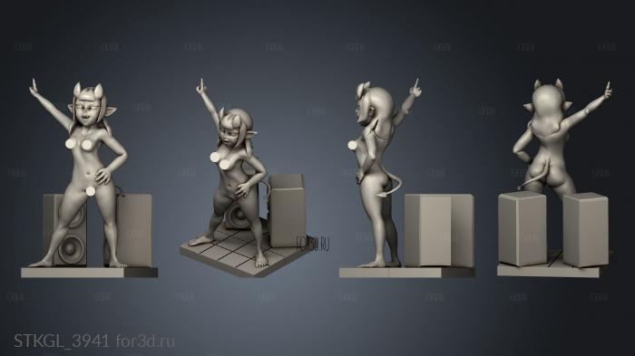 Meru the Succubus and Warhammer reup Back stl model for CNC