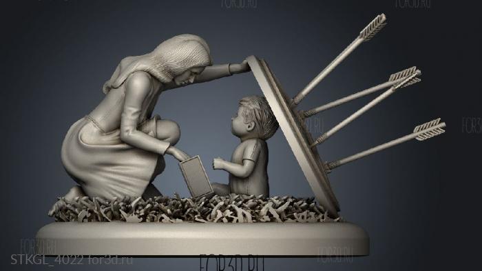 Mothers love for the child Mother baby stl model for CNC