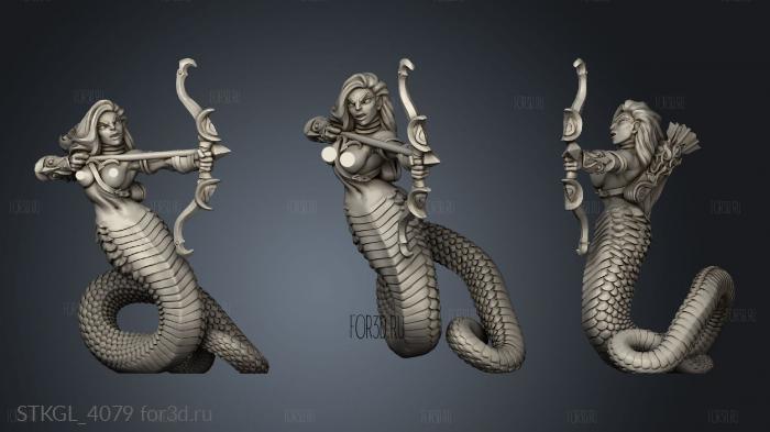 Naga Tribe Snakewoman Archer stl model for CNC