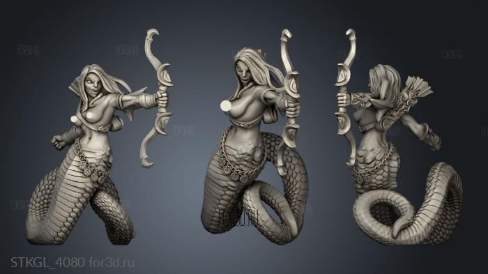 Naga Tribe Snakewoman Archer stl model for CNC