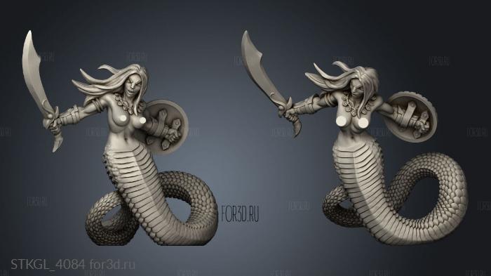 Naga Tribe Snakewoman Guard stl model for CNC