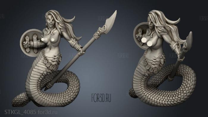 Naga Tribe Snakewoman Guard stl model for CNC