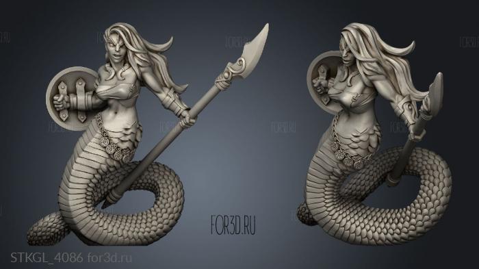 Naga Tribe Snakewoman Guard top stl model for CNC