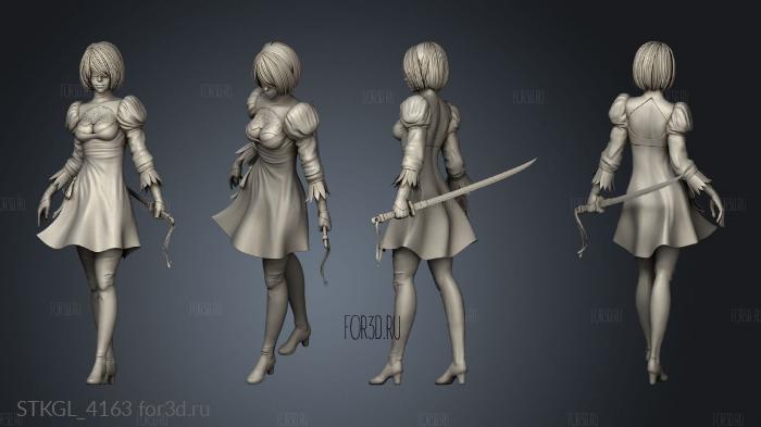 Nier Automata Process ling Yan Sculpts stl model for CNC