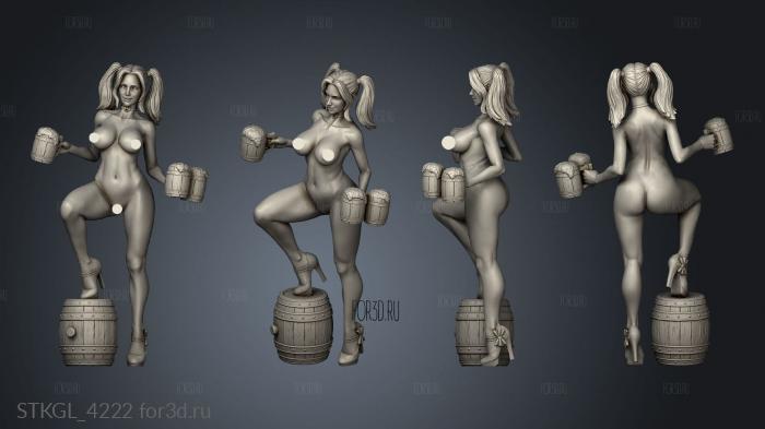 Baid Girl naked pigtail stl model for CNC