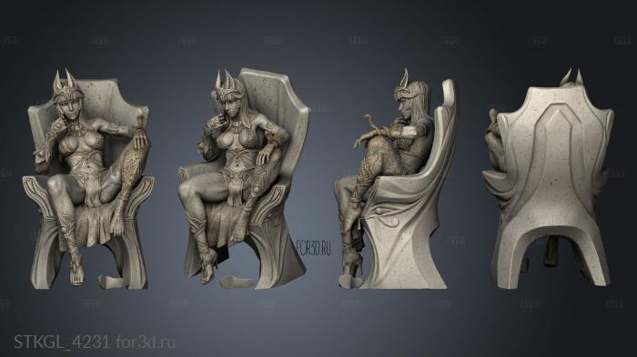 Cleopatra Throne for clothes stl model for CNC