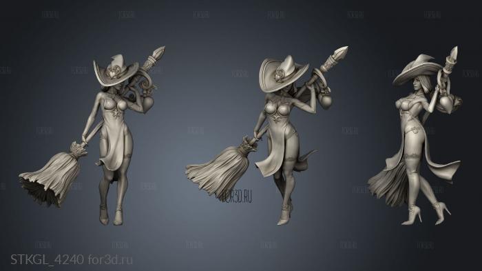 Witch and NSFW Clothed with hat stl model for CNC