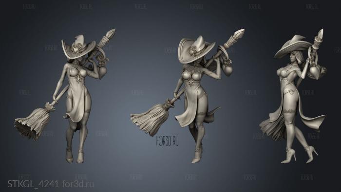 Witch and NSFW Clothed with hat stl model for CNC