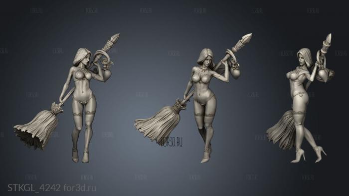 Witch and NSFW underwear stl model for CNC