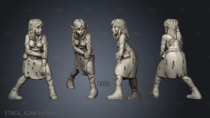 Omnioji Elf Female Zombie stl model for CNC