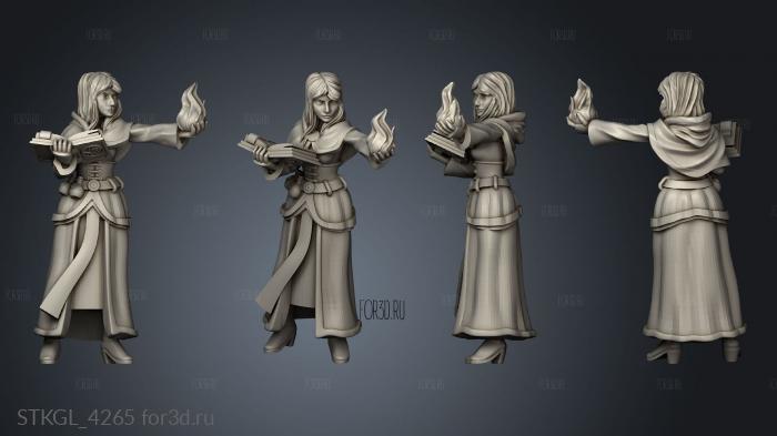 Omnioji The Lost Wizardess with Spellbook stl model for CNC