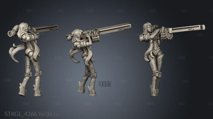 One Blue Doll With Gun Amanda Wrench stl model for CNC