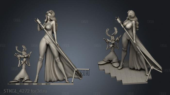 Omicron Jessica Rabbit stl model for CNC