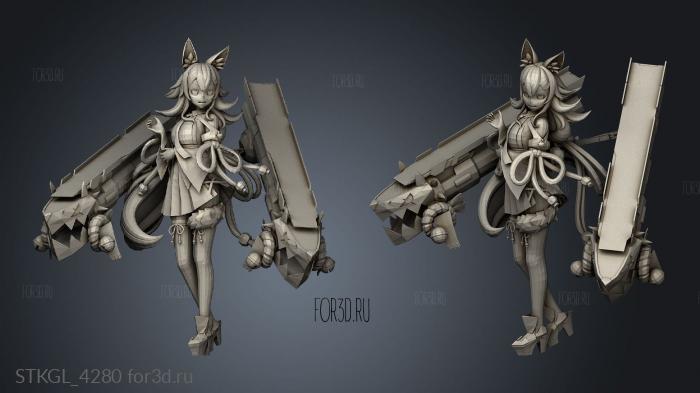 Ookami Mio andnorthern Princess Eldar Howling Banshee stl model for CNC