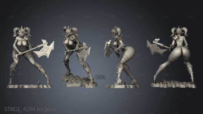 Orc Girl nsfw with garter belt stl model for CNC