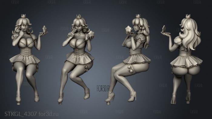 Peach clothed longhair makeup stl model for CNC