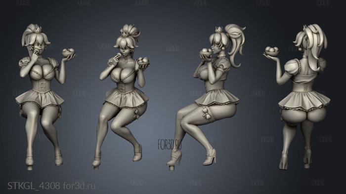 Peach clothed ponytail shrooms 3d stl модель для ЧПУ