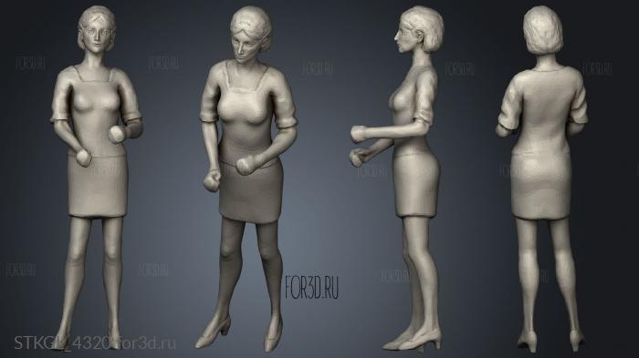 People Cube figures casual woman pregnant stl model for CNC