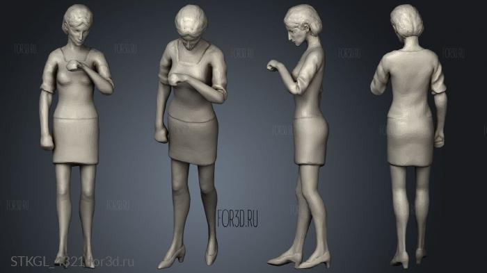 People Cube figures casual woman pregnant stl model for CNC