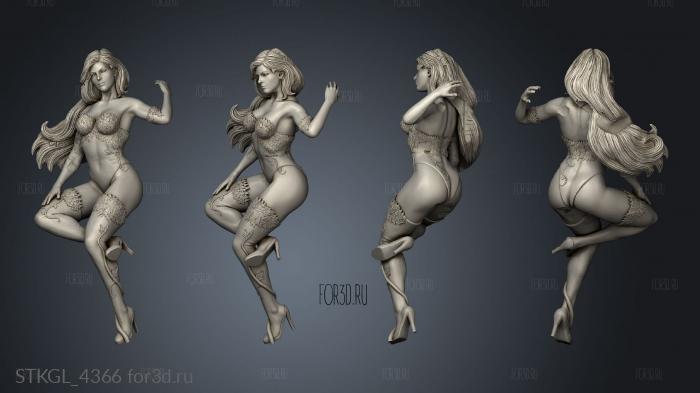 Poison Harley Diorama stl model for CNC