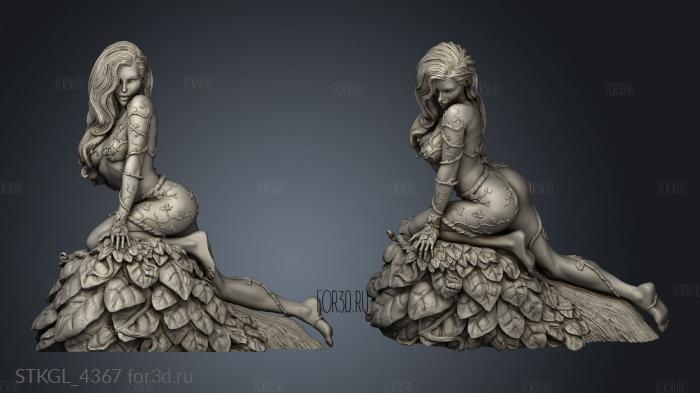 Poison Ivy stl model for CNC