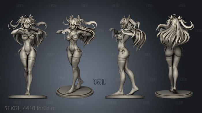 Prinz eugen bikini Back hair stl model for CNC