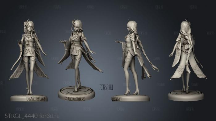 Raiden Shogun Baal Genshin Impact standing 3d stl модель для ЧПУ