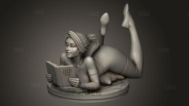Рост девушки-читательницы для 3d stl модель для ЧПУ
