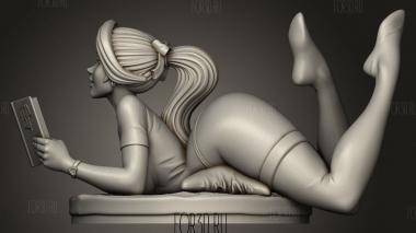Рост девушки-читательницы для 3d stl модель для ЧПУ
