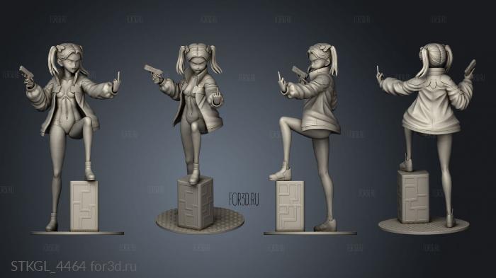 Rebecca cyberpunk edge runner figure stl model for CNC