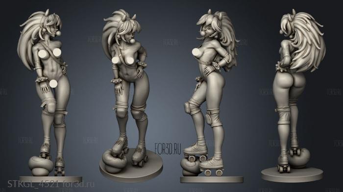 Roller Derby Peach Mini NSFW GUM stl model for CNC