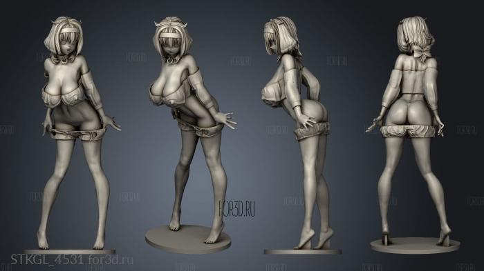 Roxanne NSFW back Hair stl model for CNC