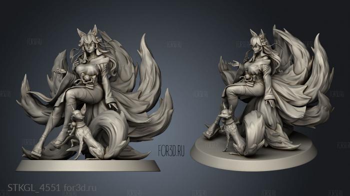 Rubim Sprite Blossom Ahri Back hair stl model for CNC