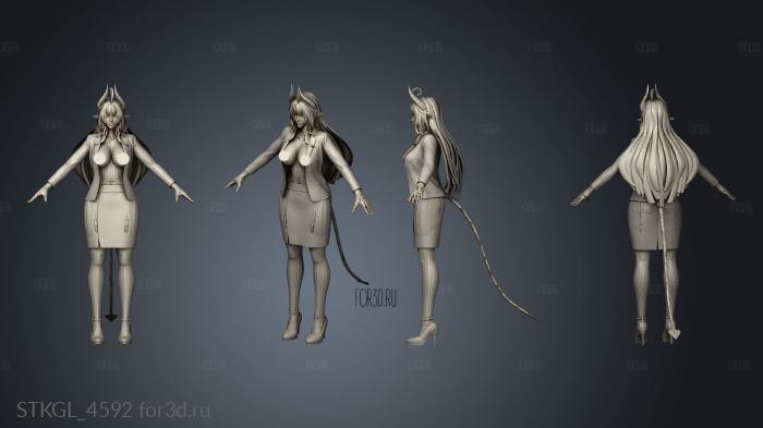 Ryan Reos Daemon Girl Business Suit Modular stl model for CNC