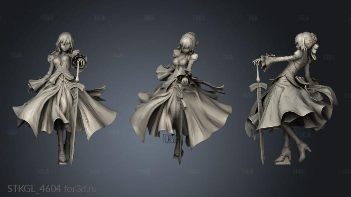 Saber Artoria Pendragon stl model for CNC