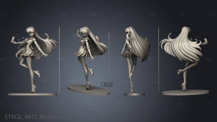 Sailor Mars Rei Hino Back hair stl model for CNC