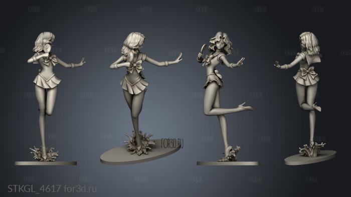 Sailor Neptune back hair stl model for CNC