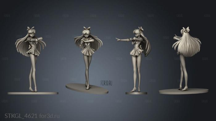 Sailor Moon Venus BACK HAIR stl model for CNC