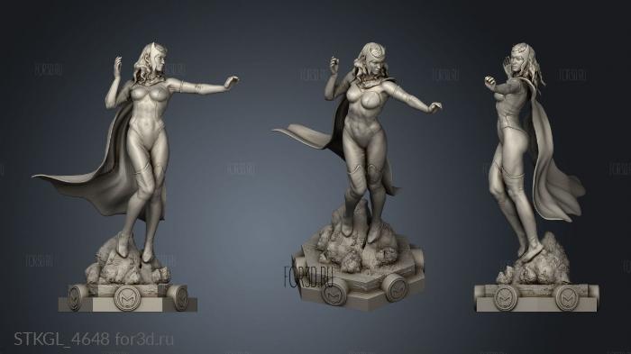 Scarlet Witch Marvel Comics and stl model for CNC