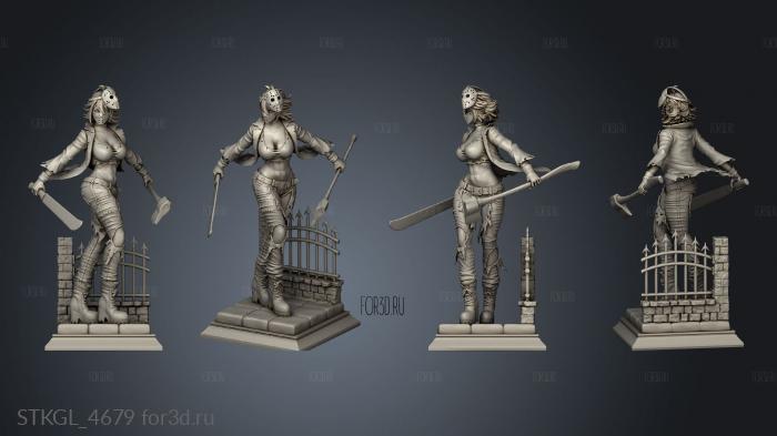 Sexy Miss Voorhees Statue Axe stl model for CNC