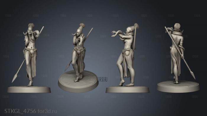 Snake Lady stl model for CNC