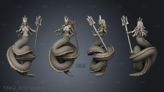 Snake woman figure stl model for CNC